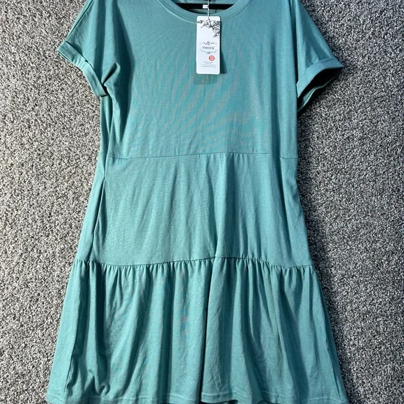 NWT women’s short sleeve crew neck T shirt dress Sz Medium - Picture 5 of 10